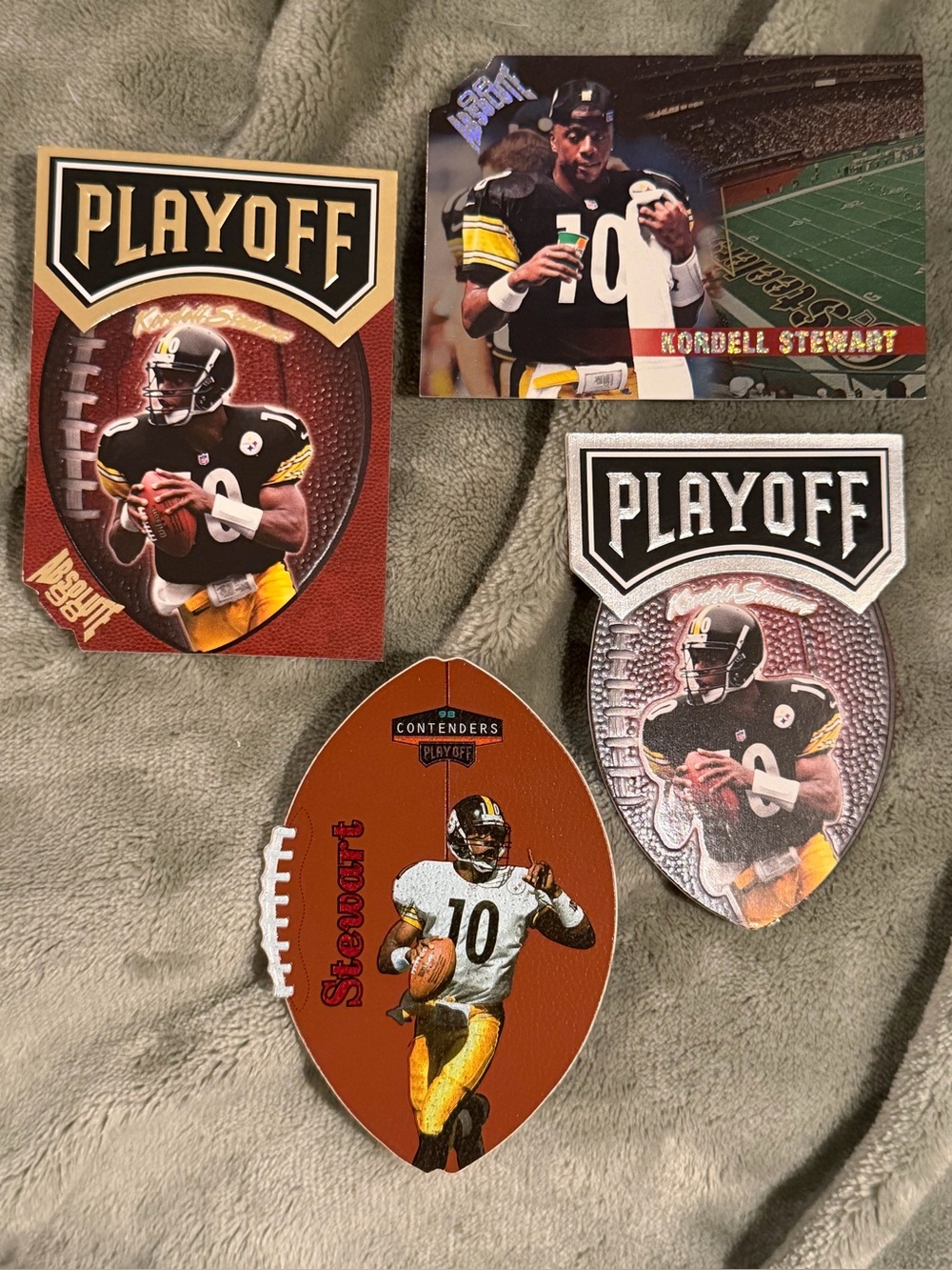 KORDELL STEWART 4-Card Pittsburgh Steelers VTG Insert Premium Card Lot